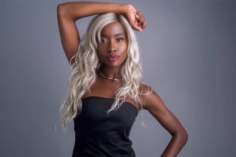 Heat friendly synthetic natural looking wig from Amore